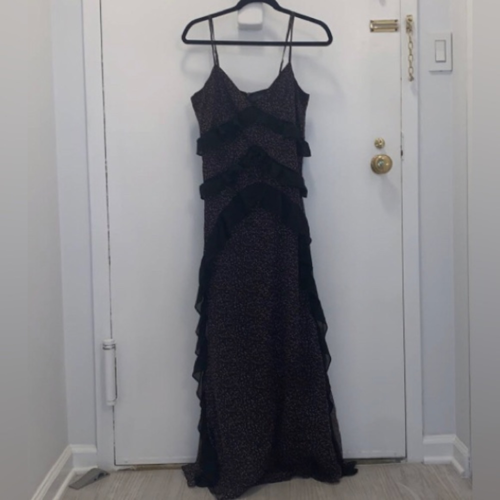 Rachel Roy NWT size 10 Msrp$149 gorgeous black and purple floral dress!💜